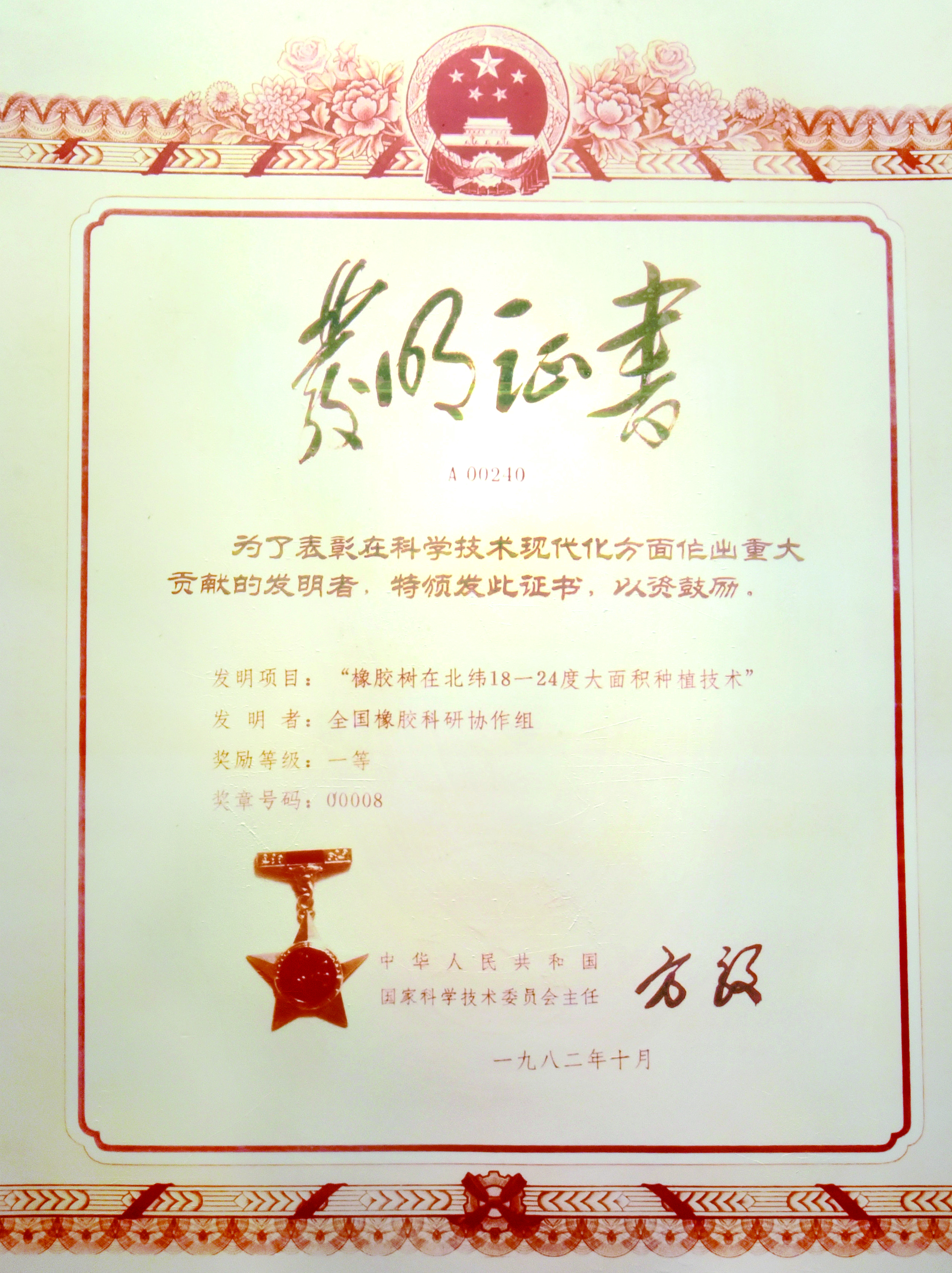 国家发明一等奖 “mg不朽情缘树在北纬18—24度大面积莳植手艺”